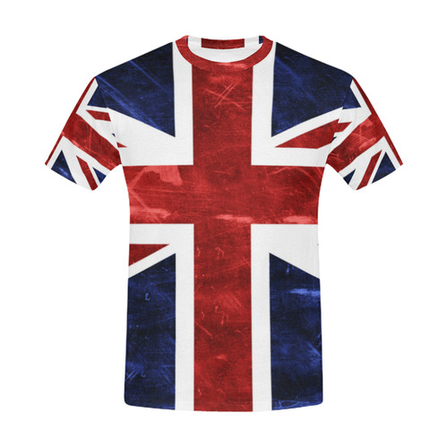 Grunge Union Jack Flag All Over Print T-Shirt for Men (USA Size) (Model T40)