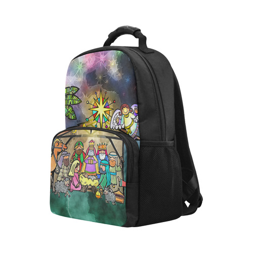 Watercolor Christmas Nativity Painting Unisex Laptop Backpack (Model 1663)