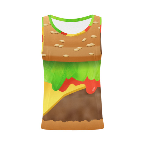Close Encounters of the Cheeseburger All Over Print Tank Top for Women (Model T43)