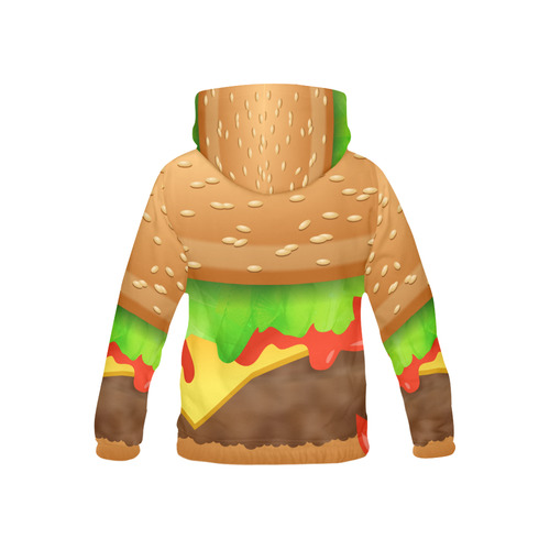 Close Encounters of the Cheeseburger All Over Print Hoodie for Kid (USA Size) (Model H13)