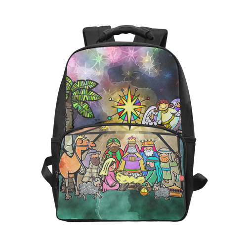 Watercolor Christmas Nativity Painting Unisex Laptop Backpack (Model 1663)