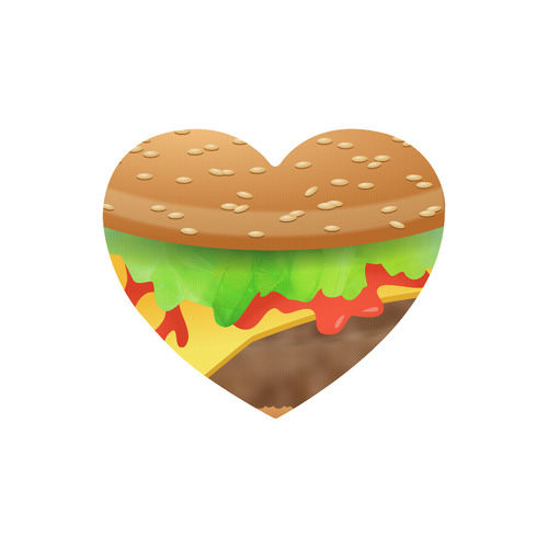 Close Encounters of the Cheeseburger Heart-shaped Mousepad