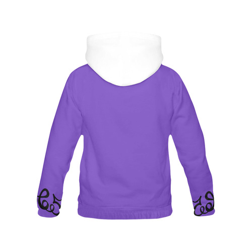 365_ PURPLE WHITE HOODIE All Over Print Hoodie for Men/Large Size (USA Size) (Model H13)