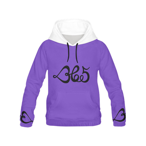 365_ PURPLE WHITE HOODIE All Over Print Hoodie for Men/Large Size (USA Size) (Model H13)