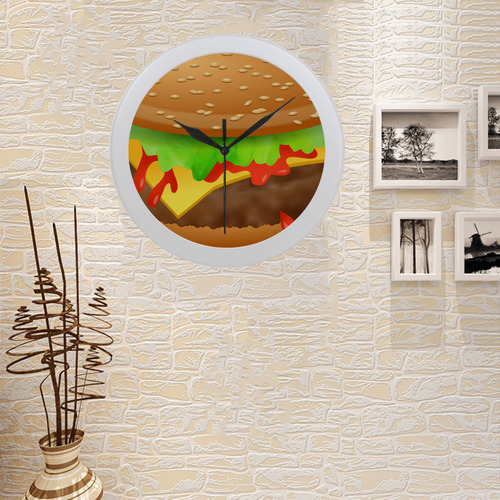 Close Encounters of the Cheeseburger Circular Plastic Wall clock
