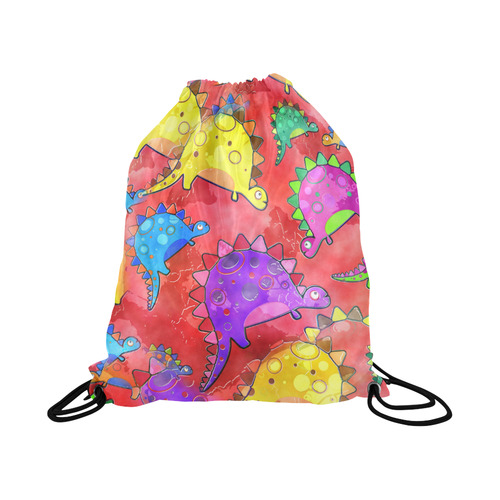 Watercolor Stegosaurus Dinosaur Print Large Drawstring Bag Model 1604 (Twin Sides)  16.5"(W) * 19.3"(H)