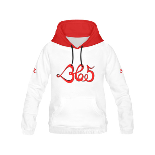 365 RED WHITE HOODIE All Over Print Hoodie for Men/Large Size (USA Size) (Model H13)