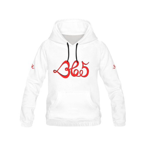 365 WHITE HOODIE All Over Print Hoodie for Men/Large Size (USA Size) (Model H13)