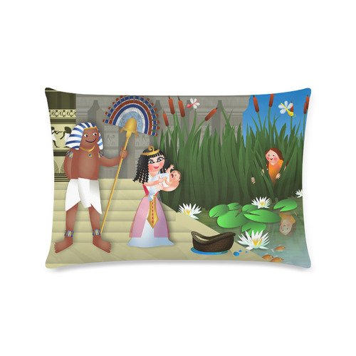 Baby Moses & the Egyptian Princess Custom Rectangle Pillow Case 16"x24" (one side)