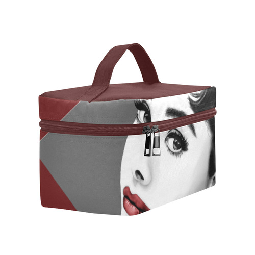 Audrey Hepburn with Red Lips (1) Cosmetic Bag/Large (Model 1658)