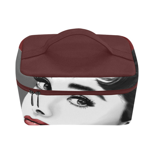 Audrey Hepburn with Red Lips (1) Cosmetic Bag/Large (Model 1658)