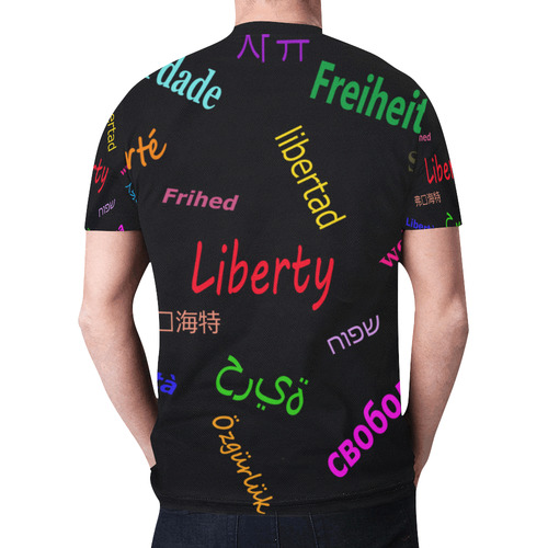 Freedom in several languages New All Over Print T-shirt for Men (Model T45)