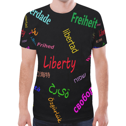 Freedom in several languages New All Over Print T-shirt for Men (Model T45)