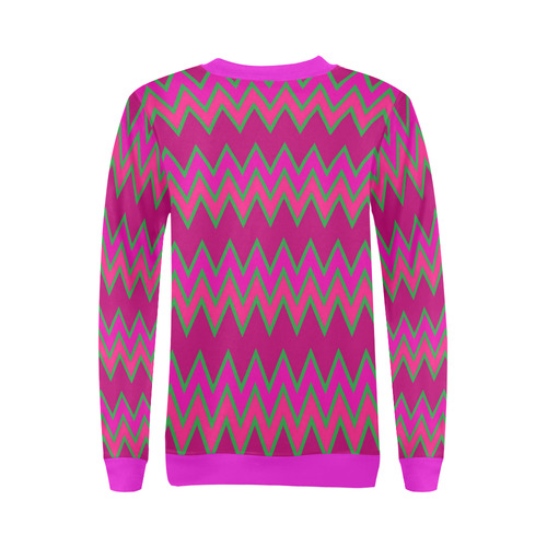 Chevron Colours QQ All Over Print Crewneck Sweatshirt for Women (Model H18)
