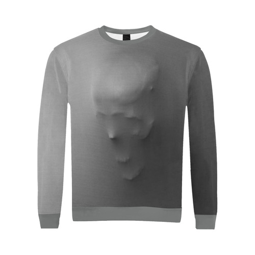 Break Through Creepy Skull All Over Print Crewneck Sweatshirt for Men (Model H18)