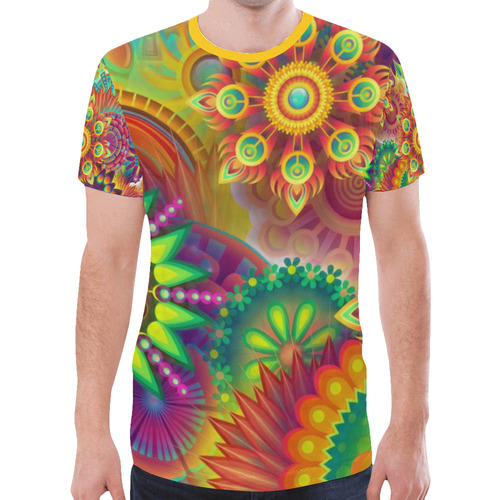Psychedelic Mandalas New All Over Print T-shirt for Men (Model T45)