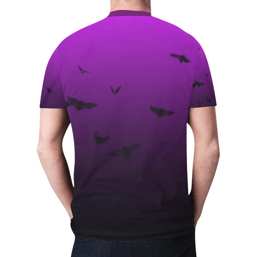 Purple Gothic Bat New All Over Print T-shirt for Men (Model T45)