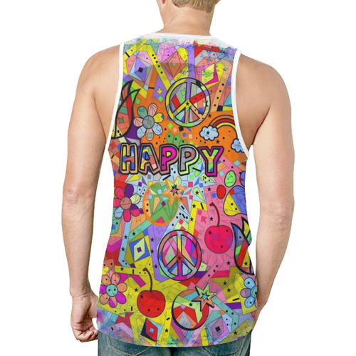 Happy Popart by Nico Bielow New All Over Print Tank Top for Men (Model T46)