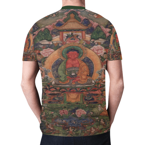Buddha Amitabha in His Pure Land of Suvakti New All Over Print T-shirt for Men (Model T45)