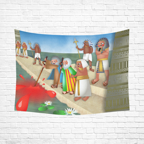 Passover & The Plague of Blood Cotton Linen Wall Tapestry 80"x 60"