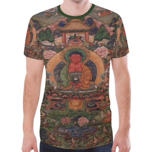 Buddha Amitabha in His Pure Land of Suvakti New All Over Print T-shirt for Men (Model T45)