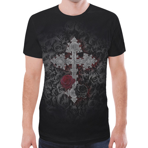 Gothic Cross New All Over Print T-shirt for Men (Model T45)