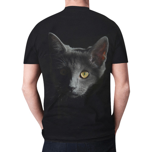 Black Cat New All Over Print T-shirt for Men (Model T45)
