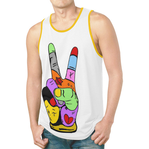 Peace Popart by Nico Bielow New All Over Print Tank Top for Men (Model T46)