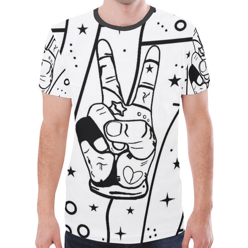 Peace Popart by Nico Bielow New All Over Print T-shirt for Men (Model T45)