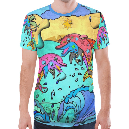 Dolphin Popart by Nico Bielow New All Over Print T-shirt for Men (Model T45)