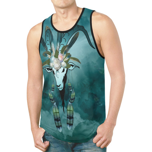 The billy goat with feathers and flowers New All Over Print Tank Top for Men (Model T46)