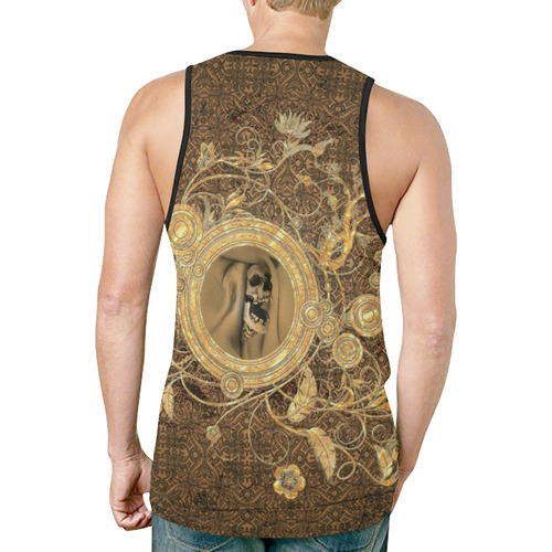 Awesome skull on a button New All Over Print Tank Top for Men (Model T46)