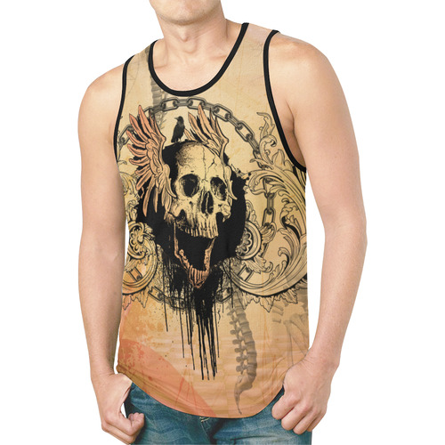 Amazing skull with wings New All Over Print Tank Top for Men (Model T46)
