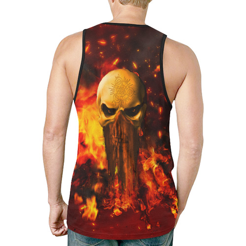 Amazing skull with fire New All Over Print Tank Top for Men (Model T46)