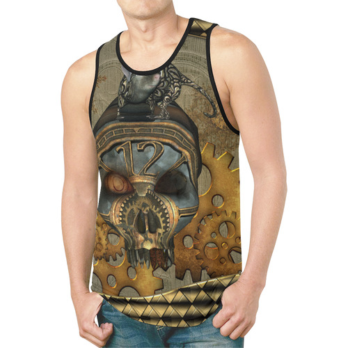 Awesome steampunk skull New All Over Print Tank Top for Men (Model T46)