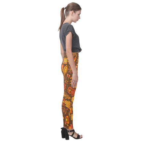 Ethno Pattern Orange Cassandra Women's Leggings (Model L01)