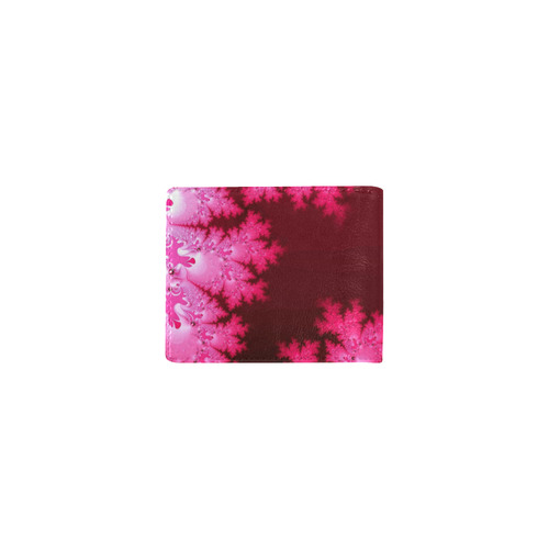 Deep Pink Frost Fractal Abstract Mini Bifold Wallet (Model 1674)
