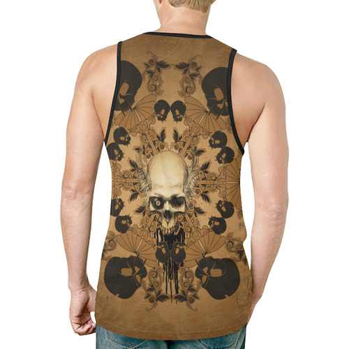 Skull with skull mandala on the background New All Over Print Tank Top for Men (Model T46)