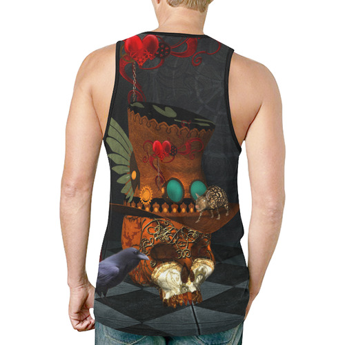 Steampunk skull with rat and hat New All Over Print Tank Top for Men (Model T46)