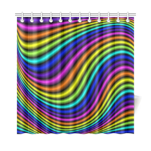 wavy rainbow Shower Curtain 72"x72"