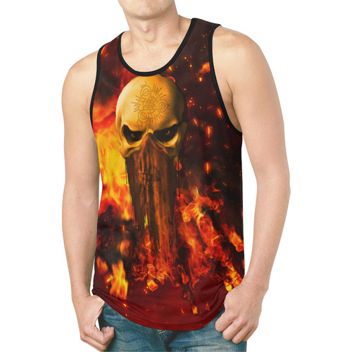 Amazing skull with fire New All Over Print Tank Top for Men (Model T46)