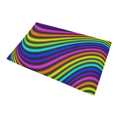 wavy rainbow Bath Rug 20''x 32''