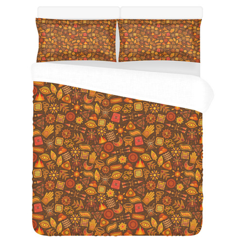 Ethno Pattern Orange 2 3-Piece Bedding Set