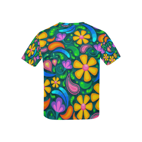 Retro Flowers Kids' All Over Print T-shirt (USA Size) (Model T40)