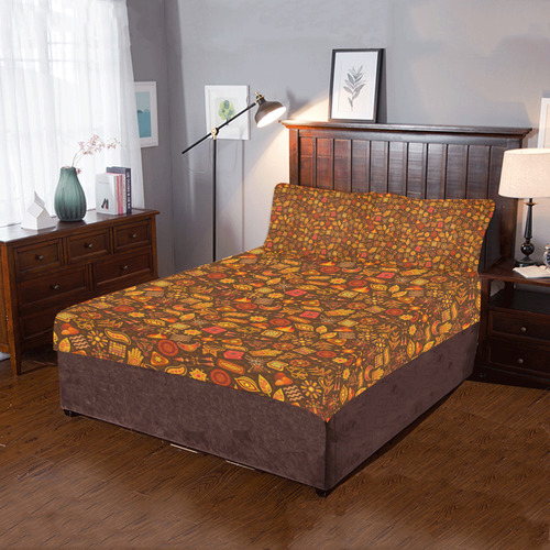 Ethno Pattern Orange 2 3-Piece Bedding Set