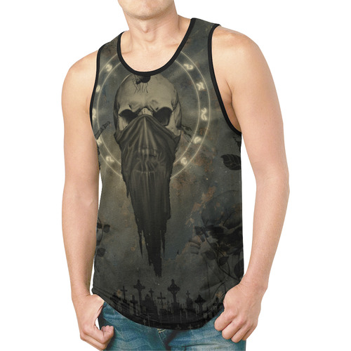 The creepy skull with spider New All Over Print Tank Top for Men (Model T46)