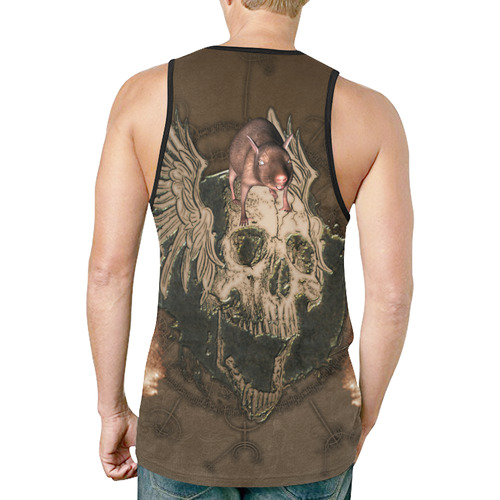 Awesome skull with rat New All Over Print Tank Top for Men (Model T46)