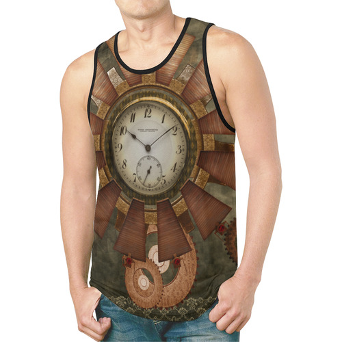 Steampunk, wonderful clocks in noble design New All Over Print Tank Top for Men (Model T46)
