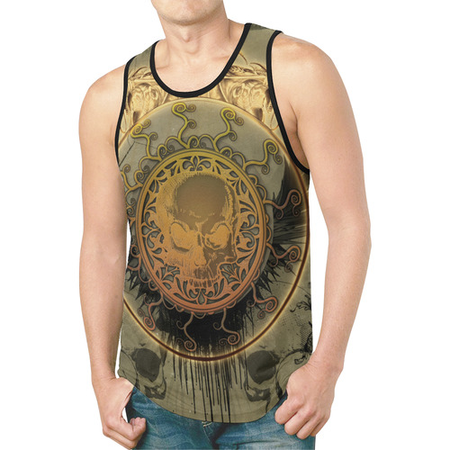 Awesome skulls on round button New All Over Print Tank Top for Men (Model T46)