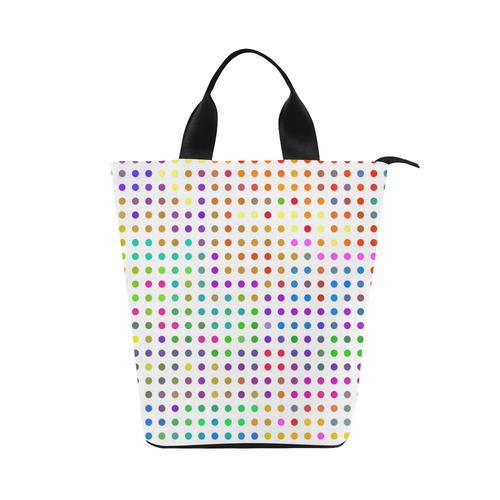 Retro Rainbow Polka Dots Nylon Lunch Tote Bag (Model 1670)